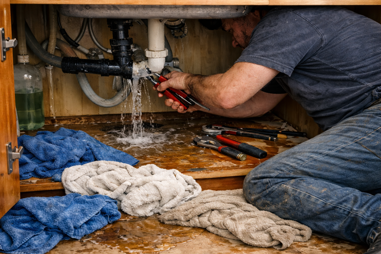 plumber fixes leaking pipe under sink plumber fixes leaking pipe under sink